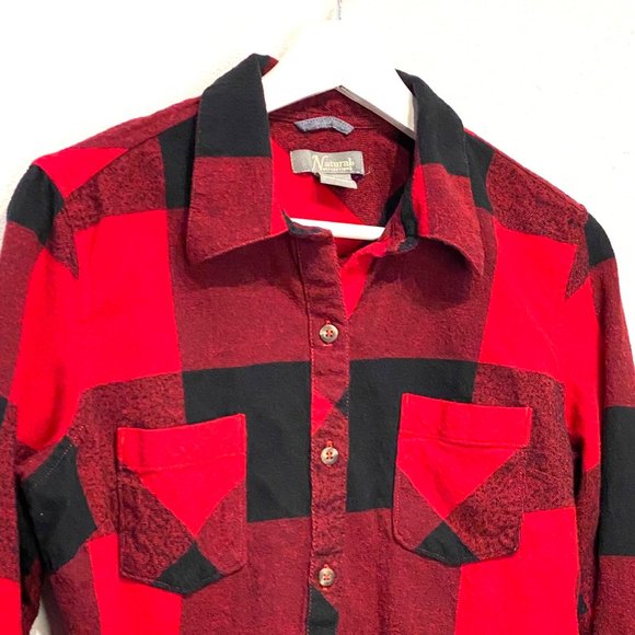 Natural Reflections 2 PACK Plaid Long Sleeve Button-Down Shirt Top - Picture 10 of 16